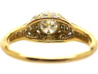 18ct Gold Diamond Solitaire Ring with Diamond set Shoulders & Sides by Boodles