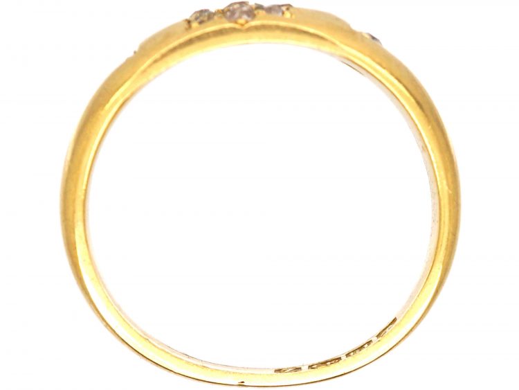 Victorian 18ct Gold Diamond Cluster Gypsy Ring
