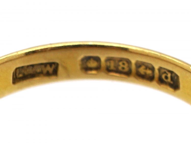Edwardian 18ct Gold Ruby & Diamond Gypsy Ring