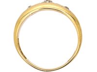 18ct Gold Ring Set With Three Diamonds in Square Settings