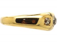18ct Gold Ring Set With Three Diamonds in Square Settings