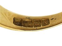 18ct Gold Ring Set With Three Diamonds in Square Settings