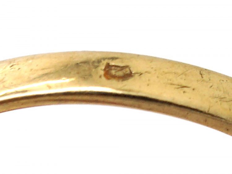 Early 20th Century French 18ct Gold Sapphire & Diamond Crossover Ring