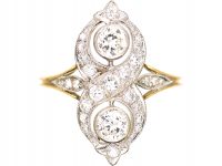 Edwardian 18ct Gold & Platinum Figure of Eight Ring set with Diamonds Edwardian 18ct Gold & Platinum Figure of Eight Ring set with Diamonds