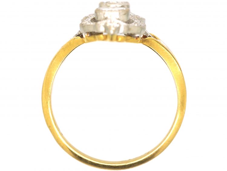 Edwardian 18ct Gold & Platinum Figure of Eight Ring set with Diamonds