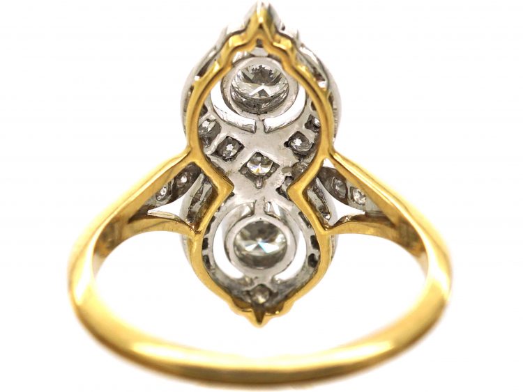 Edwardian 18ct Gold & Platinum Figure of Eight Ring set with Diamonds