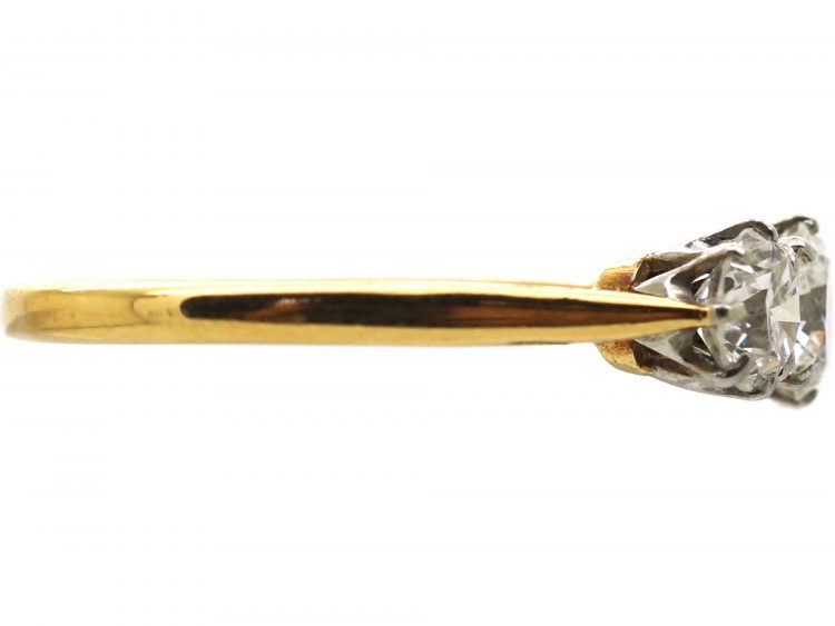 Early 20th Century 18ct Gold & Platinum Three Stone Diamond Ring