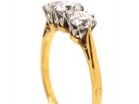 Early 20th Century 18ct Gold & Platinum Three Stone Diamond Ring