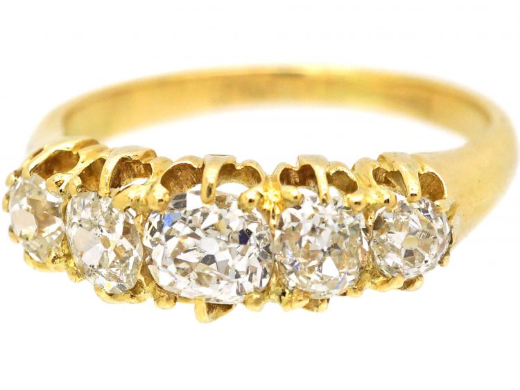 Victorian 18ct Gold Five Stone Diamond Ring