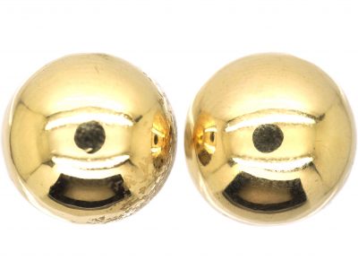 Mid 20th Century 15ct Gold Dome Earrings