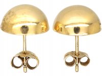 Mid 20th Century 15ct Gold Dome Earrings