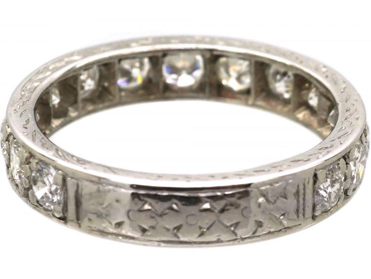 Early 20th Century Platinum Three Quarter Diamond Eternity Ring