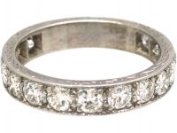Early 20th Century Platinum Three Quarter Diamond Eternity Ring