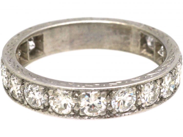Early 20th Century Platinum Three Quarter Diamond Eternity Ring