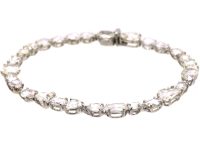 18ct White Gold Rose Diamond Bracelet