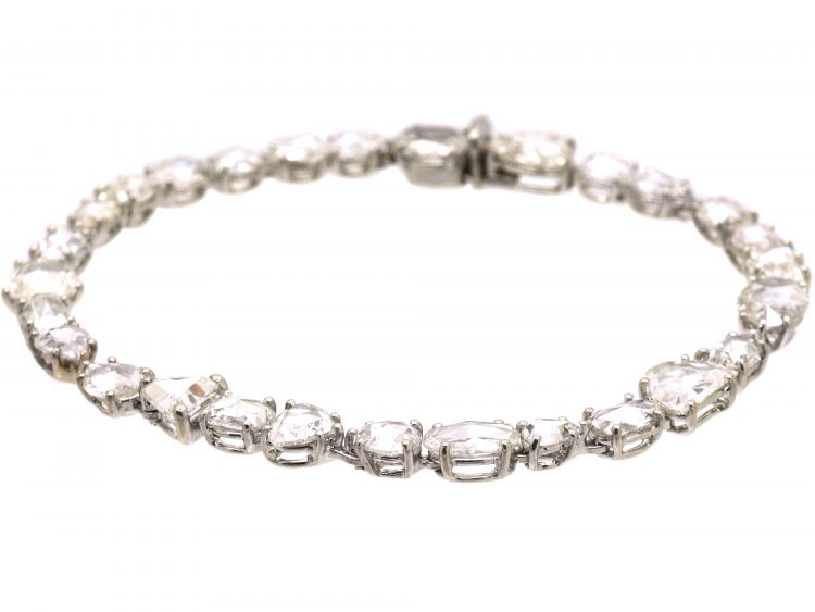 18ct White Gold Rose Diamond Bracelet