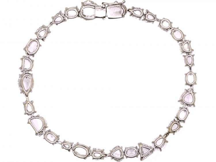 18ct White Gold Rose Diamond Bracelet