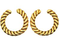 Modernist 18ct Gold Hoop Earrings by Andre Vassort Modernist 18ct Gold Hoop Earrings by Andre Vassort