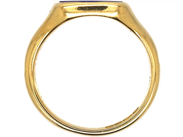 Early 20th Century 18ct Gold Signet Ring set with Lapis Lazuli