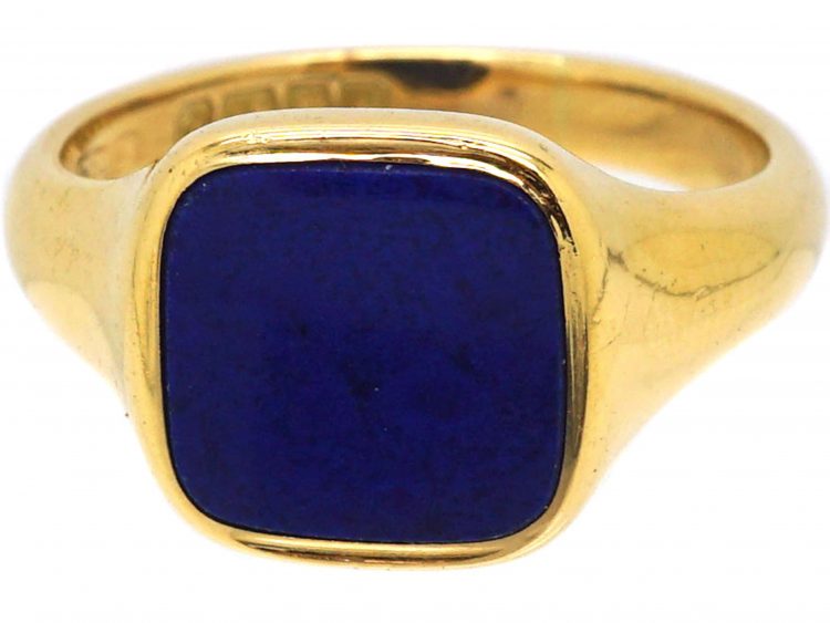 Early 20th Century 18ct Gold Signet Ring set with Lapis Lazuli