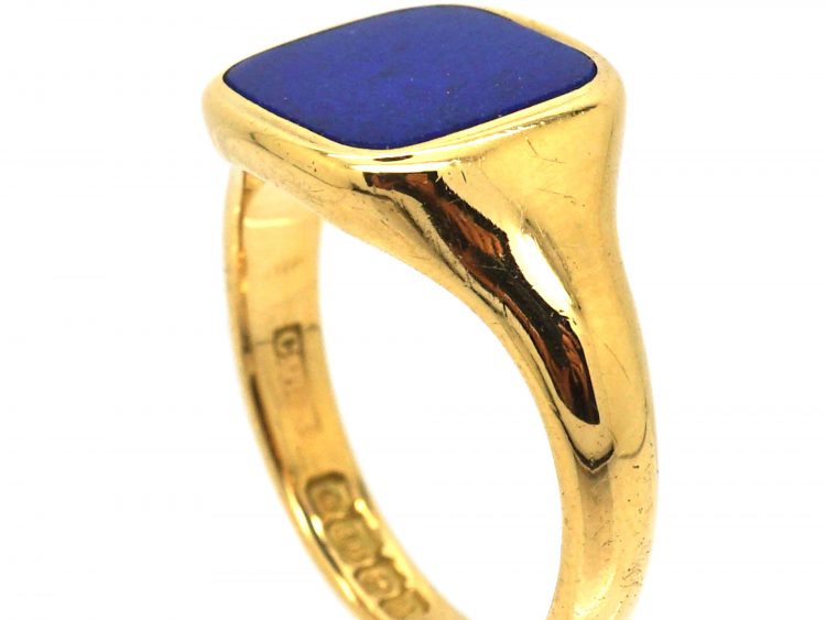 Early 20th Century 18ct Gold Signet Ring set with Lapis Lazuli