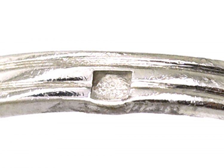 French Art Deco Platinum Lilac Sapphire & Diamond Ring