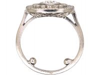 French Art Deco Platinum Diamond Cluster Ring