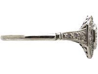 Art Deco Platinum Hexagonal Shaped Diamond Ring