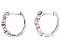 18ct White Gold Raindance Style Hoop Earrings set with Diamonds