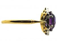 Art Deco 18ct Gold & Platinum, Amethyst & Diamond Ring by Alabaster & Wilson