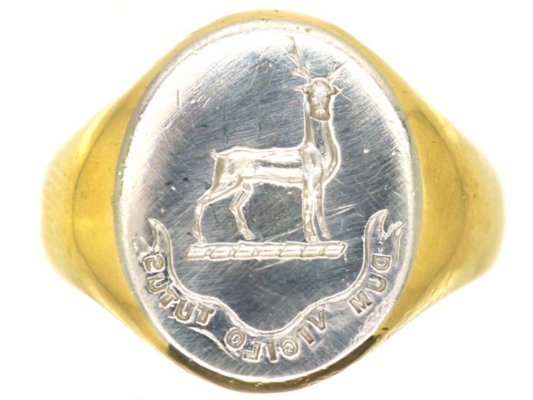 Early 20th Century 18ct Gold & Platinum Signet Ring