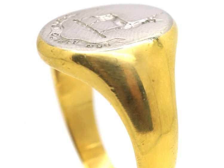 Early 20th Century 18ct Gold & Platinum Signet Ring