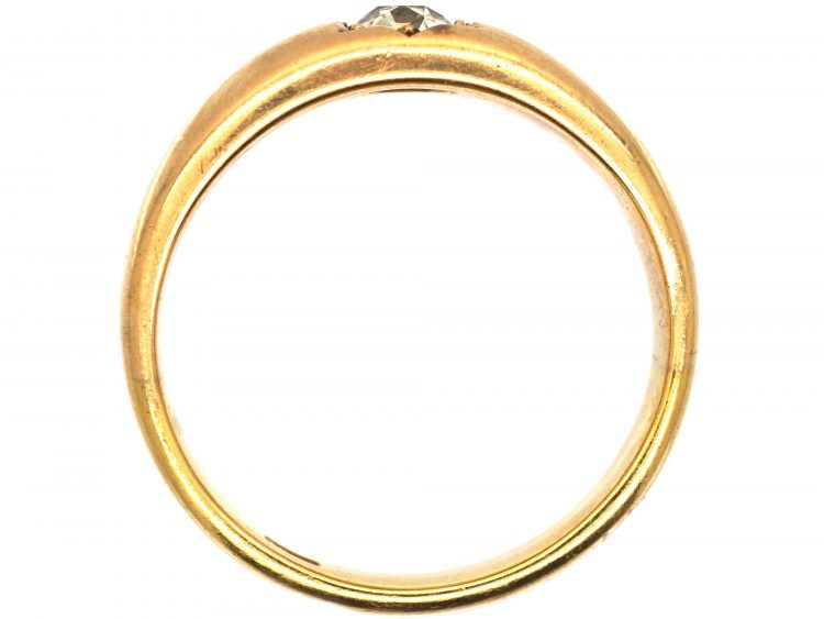 Victorian 18ct Gold Gypsy Ring set with a Diamond