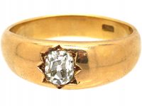 Victorian 18ct Gold Gypsy Ring set with a Diamond
