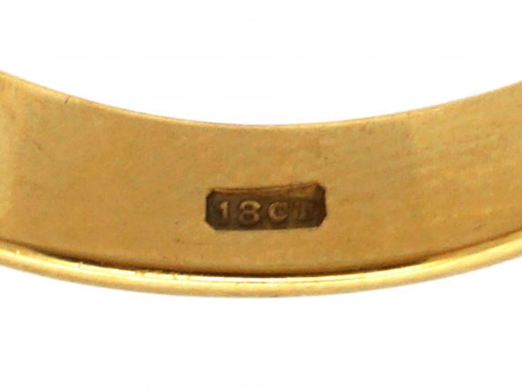 Victorian 18ct Gold Gypsy Ring set with a Diamond
