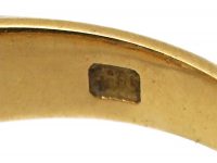 Victorian 18ct Gold Three Stone Old Mine Cut Diamond Rub Over Set Ring