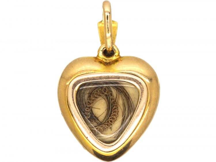 Edwardian 15ct Gold, Natural Split Pearls & Rose Diamonds Heart Pendant