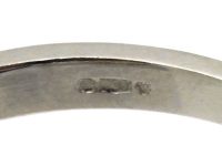 Platinum Large Unheated Sapphire & Diamond Three Stone Ring
