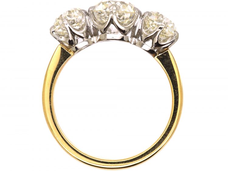 18ct Gold & Platinum Large Three Stone Diamond Ring