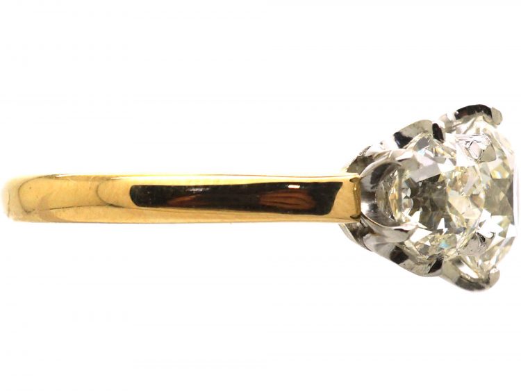 18ct Gold & Platinum Large Three Stone Diamond Ring