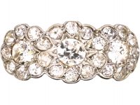 Edwardian 18ct Gold & Platinum, Diamond Triple Cluster Ring