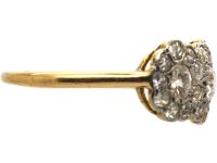 Edwardian 18ct Gold & Platinum, Diamond Triple Cluster Ring