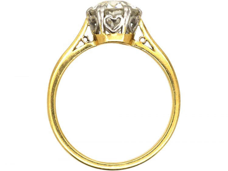 Early 20th Century 18ct Gold & Platinum Diamond Solitaire Ring