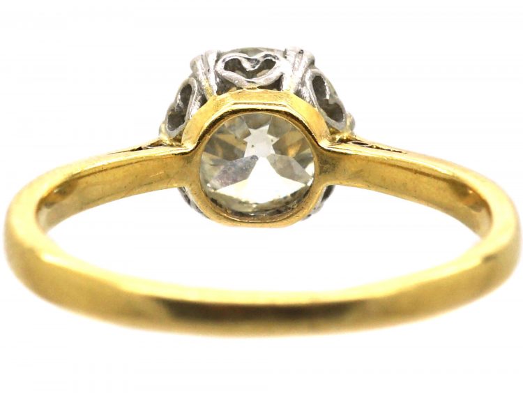 Early 20th Century 18ct Gold & Platinum Diamond Solitaire Ring