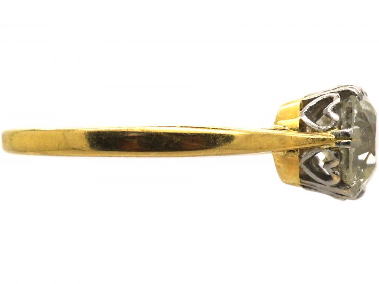 Early 20th Century 18ct Gold & Platinum Diamond Solitaire Ring