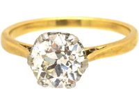 Early 20th Century 18ct Gold & Platinum Diamond Solitaire Ring