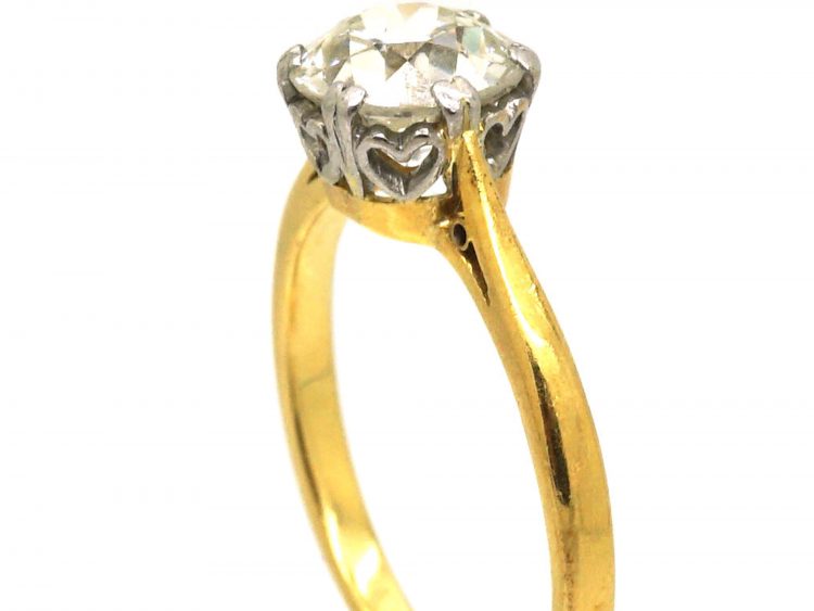 Early 20th Century 18ct Gold & Platinum Diamond Solitaire Ring