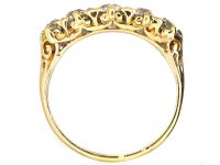 Victorian 18ct Gold Carved Half Hoop Ring set with Five Diamonds