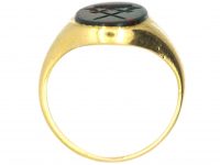 Edwardian 18ct Gold Signet Ring with Bloodstone Intaglio by Charles Green & Sons