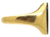 Edwardian 18ct Gold Signet Ring with Bloodstone Intaglio by Charles Green & Sons